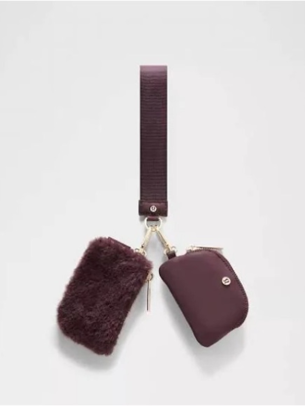 Lululemon Dual Pouch Wristlet Black Plum